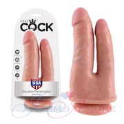 Фаллоc для двойного проникновения King cock® Double penetrator, 18,5(13х4/10,7х3,3)см.