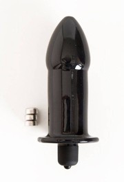 Анальная пробка с вибрацией Toyfa Black&Red, черная, 12х3,5см