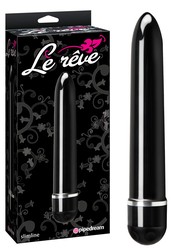 Мощный глянцевый вибратор Le Reve® slimline, черный, 21х3см.