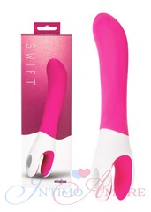 Тихий G-вибратор Swift, 7 режимов, эргоручка, розовый, 19х3,3см