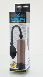 Эрекционная помпа "Sexus men erection" c 3 кольцами в комплекте, черная, 18х5,2см