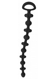 Анальная цепочка Flower Chain, черный силикон, 26см