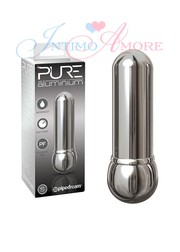 Алюминиевая вибро пуля Pure Aluminium® Silver small, 3 режима, 7,5х2,3см.