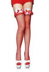 Новогодние чулки TemptLife® в сеточку, красные, OS(40-46р)