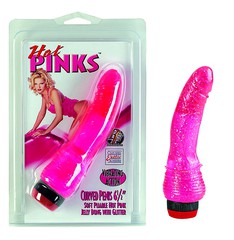 Розовый вибратор с блестками HOT Pinks