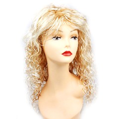 Карнавальный парик на резинке, светлые волнистые волосы с мелированием, 60см