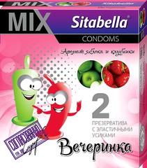 Презервативы Sitabella® Mix Вечеринка, яблоко-клубника, 2шт