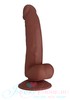 Фаллоимитатор Seducer Spirited Dick 5,5" на присоске, коричневый силикон, 16,5х3,5-4см