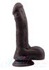 Фаллос с изгибом головки Dual Density 7,9' cock из Natural PVC (O-ring), шоколадный, 18,5х4см