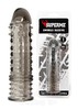 Увеличивающая насадка SuperMe Nubby Sleeve, +2,5см, темно-серая, 16х4см