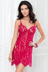 Изысканная кружевная сорочка Mia-Amore Emmanuel, малиновая, XL(48-50р)