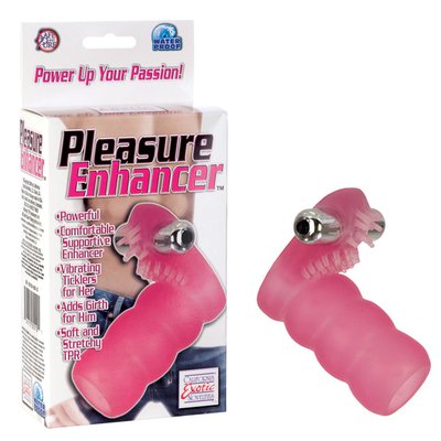 Розовое кольцо с вибрацией Pleasure enhancer™, 8,2см