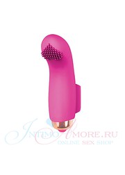 Клиторальный вибро-стимулятор Sweet toys на палец, розовый силикон, 8,5х2,5см