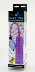 Помпа с массажной вставкой "Sexus men erection", фиолетовая, 20х5,5см
