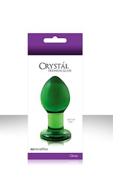 Зеленая анальная пробка Cryst'AL Plug, стекло