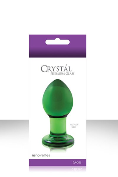 Зеленая анальная пробка Cryst'AL Plug, стекло