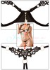 Эротическое белье Cottelli Collection, открытый лиф и стринги, черный, M(46-48р)