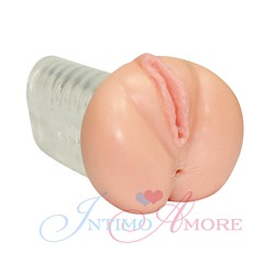 Мастурбатор-вагина с попкой "Carry-Ann Natural Pussy", 2 прозрачных тоннеля, 15х8,5см