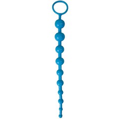 Плотная анальная цепочка для начинающих Anal stimulator, синяя, 30,5х1-2,5см