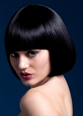 Парик Fever Mia black, short bob with fringe (temp до 120°C), черный, 25см