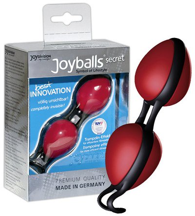 Вагинальные шарики Joyballs® secret с запатентованным шнурочком для ношения, красные, 3,5х4см/85г