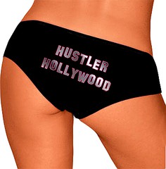 Трусики черные с блестящей надписью Hustler Hollywood, S (42-44р.)