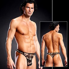 Мужские трусы g-string из прозрачной сеточки, хаки, S/M(44-46р)