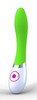 Вибратор G-spot зелено-белый, силикон, 19,5х3см