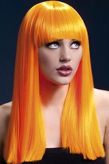 Парик Fever Alexia neon-orange, long blunt cut with fringe  (temp до 120°C), неоново-оранжевый, 48см