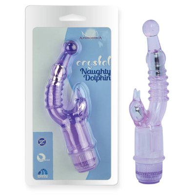 Вибратор для G-точки Naughty Dolphin, фиолетовый, 21,5х4,2см
