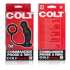 Масссажер простаты COLT® Commander™ Probe & Ring с кольцом на п/ч, черный силикон, 12,5х4см