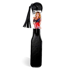 Шлепалка Lux Fetish с кисточкой, черная, 31см