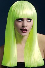 Парик Fever Alexia neon-yellow, long blunt cut with fringe (temp до 120°C), неоново-желтый, 48см