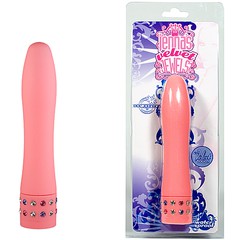 Вибратор Velvet Jewel 6,5" с кристаллами, розовый, 16х2,5-3см