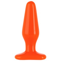 Анальная пробка Glo Thick but plug, оранжевая, 14,5х4,3см