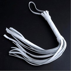 Плетка Sitabella® BDSM, натуральная кожа, белая, 40см