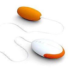 Виброяйцо Vibrating Egg оранжево-белое, 7 режимов, 5см