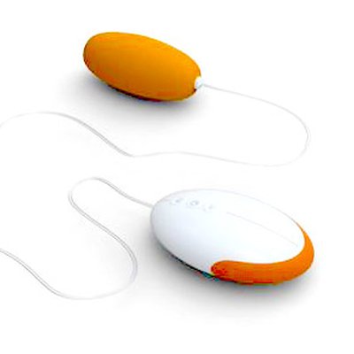 Виброяйцо Vibrating Egg оранжево-белое, 7 режимов, 5см