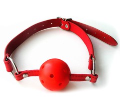 Безопасный кляп Notabu BDSM с отверстиями для дыхания "breathable", красный