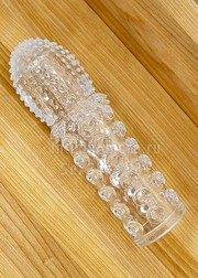 Мягкая удлиняющая насадка Crystal Clear Penis Sleeve, +2см, 14,5х3,5/4см