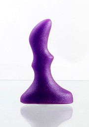 Блестящая фиолетовая анальная пробочка BackDoor Small Ripple, 10,5х2,3см