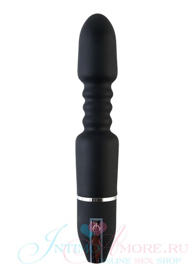 Большой анально-вагинальный массажер Toyfa Black&Red, 10 мощных режимов, черный, 28х4,2см