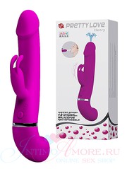 Кончающий вибратор Pretty Love Henry, USB аккум, 12 реж, силикон, 24х3,4см