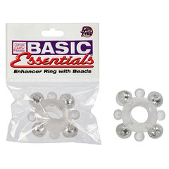 Толстое эрекционное кольцо с бусинами Basic Enhancer, 2см
