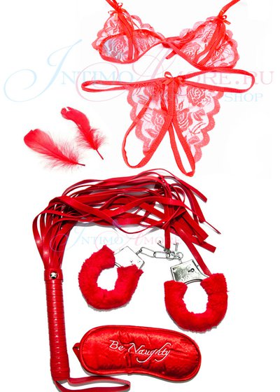 Эротический набор Mistress Bondage Kit, красный, 6 предметов, 40-44р