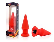 Красная анальная вибро-втулка из силикона "Anal plug midi vibe", 10,5х4,2см