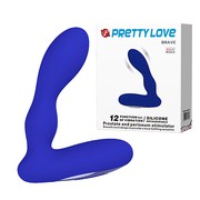 Вибро-массажер для простаты Pretty Love Brave, аккумулятор, 12 реж., силикон, 13х3,2см