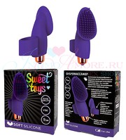 Клиторальный вибратор Sweet toys на палец, фиолетовый силикон, 10см