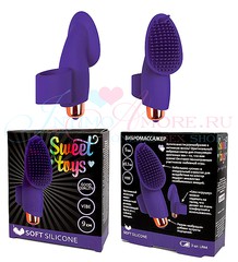 Клиторальный вибратор Sweet toys на палец, фиолетовый силикон, 10см