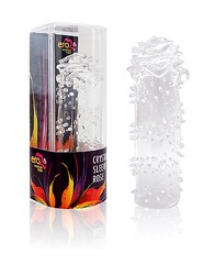 Закрытая стимулирующая насадка "Crystal Sleeve Rose", в форме розы, 12,5см